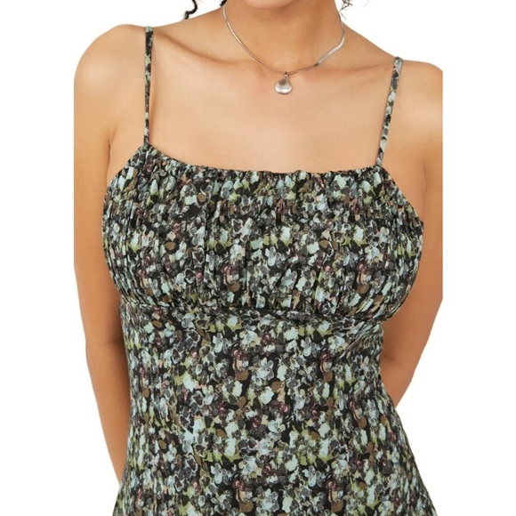 Free People Jamie Strappy Printed Mini Dress In Midnight Combo - Picture 5 of 8